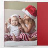 Nieuwe kerstfeestdag voor baby's drieluik wenskaart (Binnenzijde eerst)