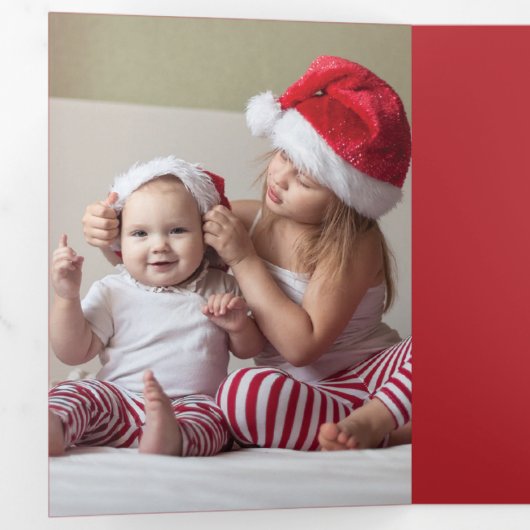 Nieuwe kerstfeestdag voor baby's drieluik wenskaart (Binnenzijde eerst)