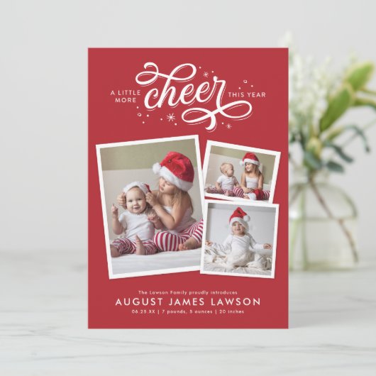 Nieuwe kerstfeestdag voor baby's feestdagenkaart (Staand voorkant)