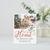 Nieuwe kerstfeestdag voor thuisgebruik Foto Aankondigingskaart (Staand voorkant)