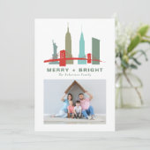 Nieuwe Kerstmis Gebouwen in New York, Architectuur Feestdagenkaart (Staand voorkant)