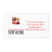 Nieuwe kerstsierenkollage voor thuisgebruik etiket (Voorkant)