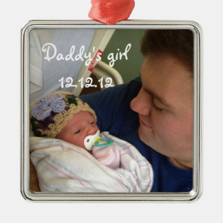 Nieuwe kerstversiering voor babyvaders meisje metalen ornament