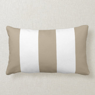Nieuwe Khaki & White Stripe Lumbar Pillow Cft Kussen