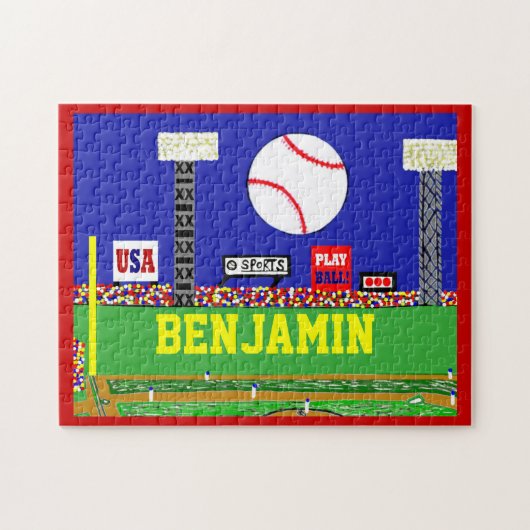 Nieuwe Kinder sport Baseball Puzzle Personalized G Legpuzzel (Horizontaal)