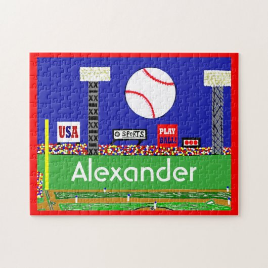 Nieuwe Kinder sport Baseball Puzzle Personalized G Legpuzzel (Horizontaal)
