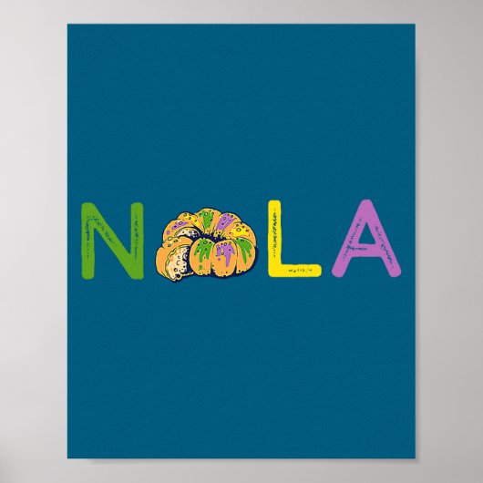 Nieuwe King Cake Mardi Gras Orleans Poster (Voorkant)
