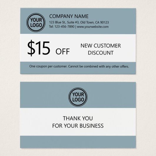 Nieuwe klant Korting op Kaart (Voorkant /achterkant)