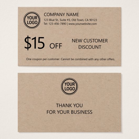 Nieuwe klant Korting op Kaart (Voorkant /achterkant)