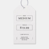 Nieuwe Kleding Logo Prijs Maat Hang Label Design Cadeaulabel (Achterkant)