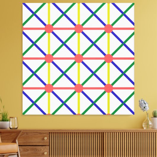 nieuwe kleurrijke cirkel, vierkant en rechthoek, p canvas afdruk (Insitu (Woonkamer))