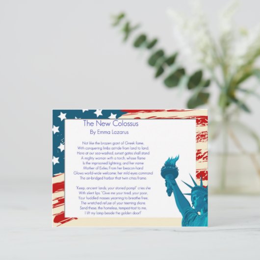 Nieuwe kolossus briefkaart (Staand voorkant)