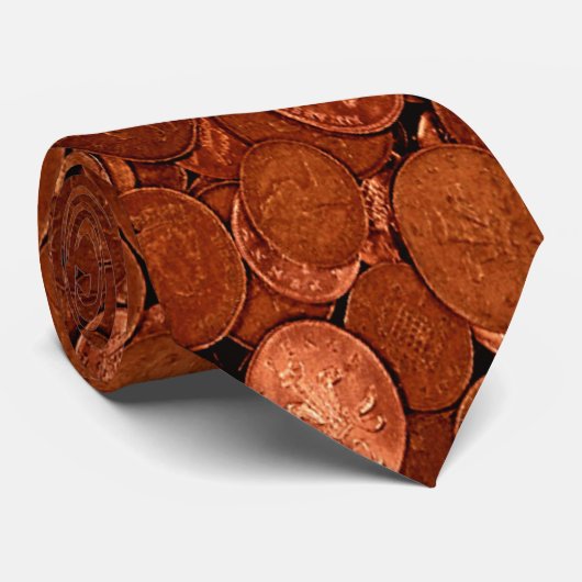 Nieuwe koperen munten stropdas (Opgerold)