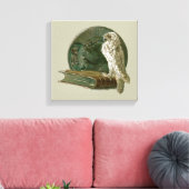  nieuwe kunst met een owl, munt en boek canvas afdruk (Insitu (Woonkamer))