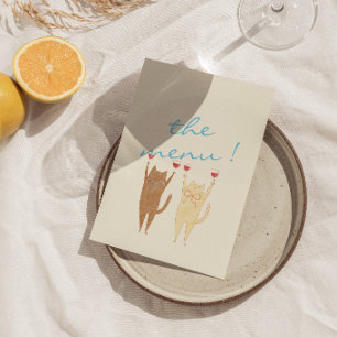 Nieuwe Kunst Waterverf Handgetekende Zomer Bruilof Menu