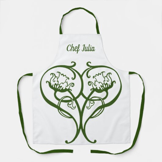  nieuwe kunstbloemen in hartvorm schort (Voorkant)