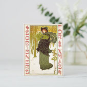  nieuwe kunstdame met Mistletoe Briefkaart (Staand voorkant)