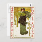  nieuwe kunstdame met Mistletoe Briefkaart (Voorkant / Achterkant)