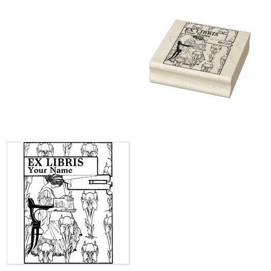 nieuwe kunststijl Ex Libris-Sjabloon Rubberstempel (Gestempeld)