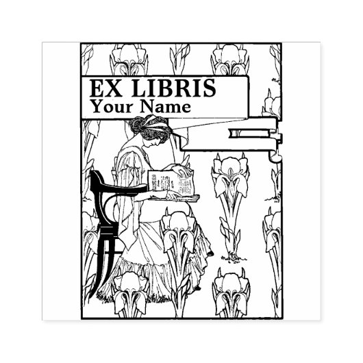 nieuwe kunststijl Ex Libris-Sjabloon Rubberstempel (Afrduk)