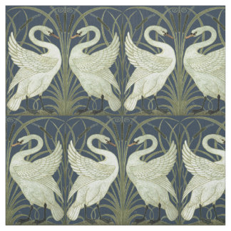 nieuwe kunstzwanen van Walter Crane Fabric Stof