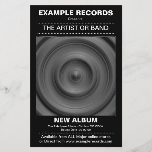 Nieuwe lancering Album - zwart Flyer (Voorkant)