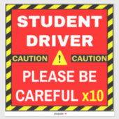 Nieuwe leerling (Rood waarschuwingsbord) Sticker (Vel)