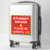 Nieuwe leerling (Rood waarschuwingsbord) Sticker (Koffer)