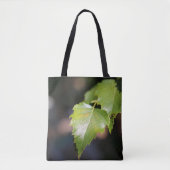 Nieuwe Lentebladeren Geborstelde Polyester Tote Bag (Voorkant)