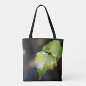 Nieuwe Lentebladeren Geborstelde Polyester Tote Bag (Achterkant)