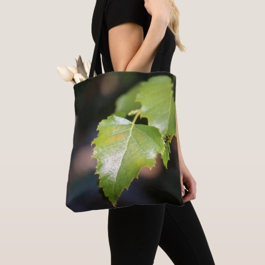 Nieuwe Lentebladeren Geborstelde Polyester Tote Bag (Dichtbij)