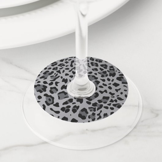 Nieuwe leopard-structuur 11 wijnglaslabel (Dichtbij)