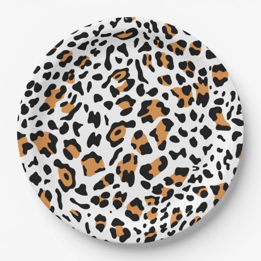 Nieuwe leopard-structuur 5 papieren bordje (Voorkant)