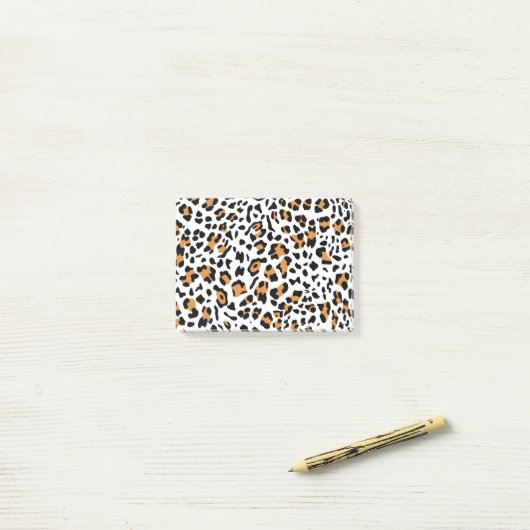Nieuwe leopard-structuur 5 post-it® notes (Op bureau)