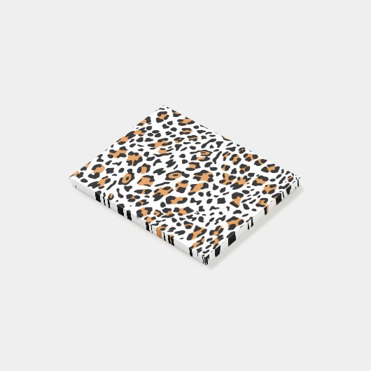 Nieuwe leopard-structuur 5 post-it® notes (Schuin)