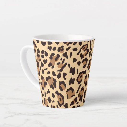 Nieuwe leopard-structuur 6 latte mok (Linkerhoek)