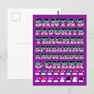 Nieuwe lerarengeschenken: Kerstmishoeden Typografi Briefkaart