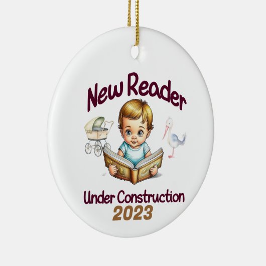 Nieuwe lezer in aanbouw keramisch ornament (Rechts)