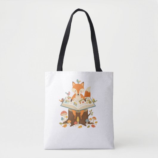Nieuwe lezer in het bos tote bag (Voorkant)