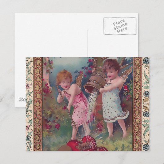 Nieuwe liefde en hart briefkaart (Voorkant / Achterkant)