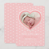 Nieuwe Liefde Roze Foto Geboorteaankondiging Aankondiging (Voorkant / Achterkant)