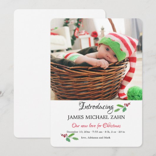 Nieuwe liefde voor kerstfoto's Aankondiging (Voorkant / Achterkant)