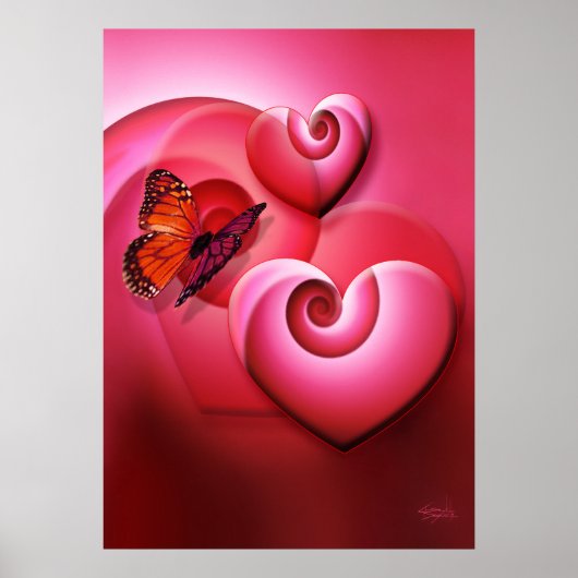 Nieuwe liefdesharten poster (Voorkant)