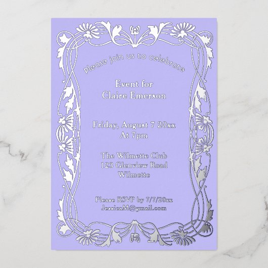 Nieuwe lijst folie uitnodiging (Voorkant)