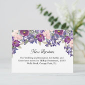 Nieuwe locatie bruiloft kaart (Staand voorkant)