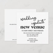 Nieuwe locatie bruiloft update Wijziging van plann Aankondiging (Voorkant / Achterkant)