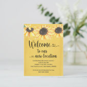 Nieuwe locatie Sunflower Business Adreswijziging Briefkaart (Staand voorkant)
