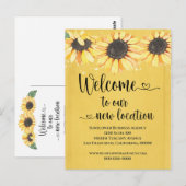 Nieuwe locatie Sunflower Business Adreswijziging Briefkaart (Voorkant / Achterkant)