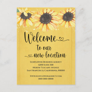 Nieuwe locatie Sunflower Business Adreswijziging Briefkaart