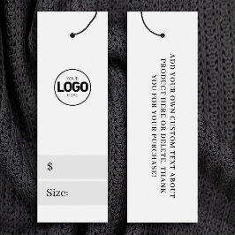 Nieuwe Logo White Clothing Size Price Hang Label Mini Visitekaartjes